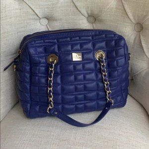 Kate Spade ♠️ quilted royal blue leather handbag.9” tall x12” wide.